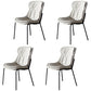 Industrial Style Leather Dining Armless Chairs Solid Back Dining Chair for Kitchen Light Gray 4 Piece Set Black Clearhalo ' kitchen&dining_furn' 'Dining Chairs' 'Dining Tables & Seating' 'dining_chair' 'furn' 'furn_dining_chair' 'Furniture' 'furniture_dining_chair' 'Kitchen & Dining Furniture' 'kitchen' 4098377