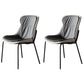 Industrial Style Leather Dining Armless Chairs Solid Back Dining Chair for Kitchen Dark Gray 2 Piece Set Black Clearhalo ' kitchen&dining_furn' 'Dining Chairs' 'Dining Tables & Seating' 'dining_chair' 'furn' 'furn_dining_chair' 'Furniture' 'furniture_dining_chair' 'Kitchen & Dining Furniture' 'kitchen' 4098379