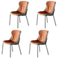 Industrial Style Leather Dining Armless Chairs Solid Back Dining Chair for Kitchen Orange 4 Piece Set Silver Clearhalo ' kitchen&dining_furn' 'Dining Chairs' 'Dining Tables & Seating' 'dining_chair' 'furn' 'furn_dining_chair' 'Furniture' 'furniture_dining_chair' 'Kitchen & Dining Furniture' 'kitchen' 4098386