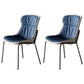 Industrial Style Leather Dining Armless Chairs Solid Back Dining Chair for Kitchen Blue 2 Piece Set Silver Clearhalo ' kitchen&dining_furn' 'Dining Chairs' 'Dining Tables & Seating' 'dining_chair' 'furn' 'furn_dining_chair' 'Furniture' 'furniture_dining_chair' 'Kitchen & Dining Furniture' 'kitchen' 4098388