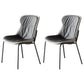 Industrial Style Leather Dining Armless Chairs Solid Back Dining Chair for Kitchen Dark Gray 2 Piece Set Silver Clearhalo ' kitchen&dining_furn' 'Dining Chairs' 'Dining Tables & Seating' 'dining_chair' 'furn' 'furn_dining_chair' 'Furniture' 'furniture_dining_chair' 'Kitchen & Dining Furniture' 'kitchen' 4098391