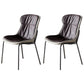 Industrial Style Leather Dining Armless Chairs Solid Back Dining Chair for Kitchen Brown 2 Piece Set Silver Clearhalo ' kitchen&dining_furn' 'Dining Chairs' 'Dining Tables & Seating' 'dining_chair' 'furn' 'furn_dining_chair' 'Furniture' 'furniture_dining_chair' 'Kitchen & Dining Furniture' 'kitchen' 4098394