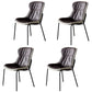 Industrial Style Leather Dining Armless Chairs Solid Back Dining Chair for Kitchen Brown 4 Piece Set Black Clearhalo ' kitchen&dining_furn' 'Dining Chairs' 'Dining Tables & Seating' 'dining_chair' 'furn' 'furn_dining_chair' 'Furniture' 'furniture_dining_chair' 'Kitchen & Dining Furniture' 'kitchen' 4098398