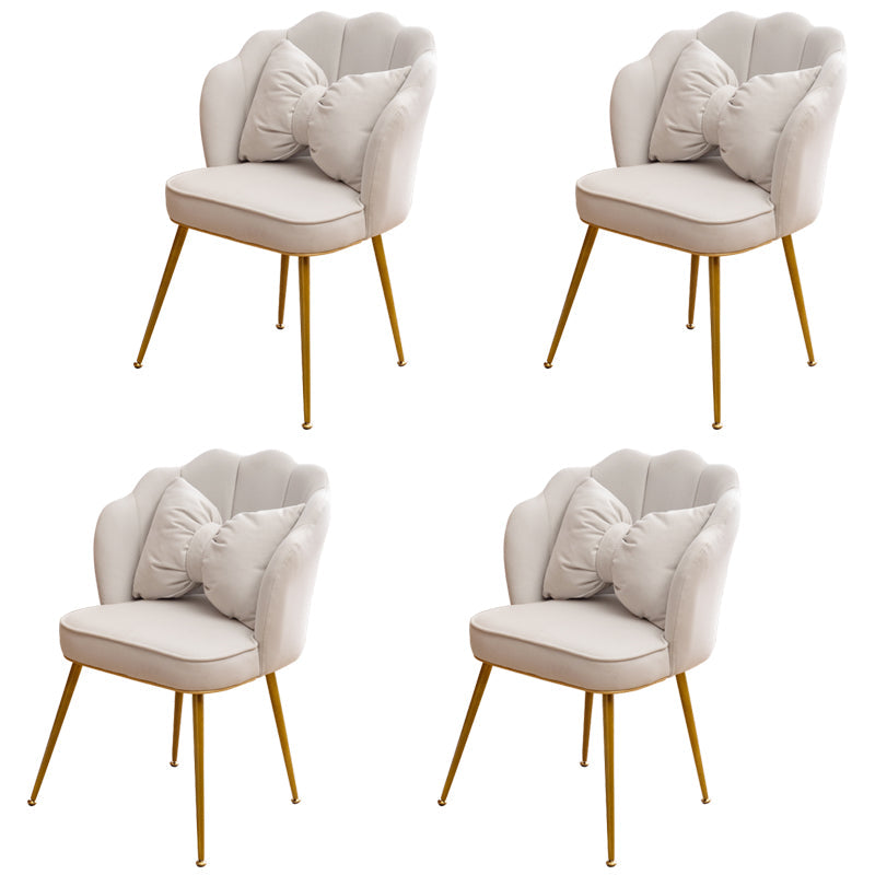 Scandinavian Style Faux Leather Dining Chairs Solid Back Armless Chairs White 4 Piece Set Clearhalo ' kitchen&dining_furn' 'Dining Chairs' 'Dining Tables & Seating' 'dining_chair' 'furn' 'furn_dining_chair' 'Furniture' 'furniture_dining_chair' 'Kitchen & Dining Furniture' 'kitchen' 4098407