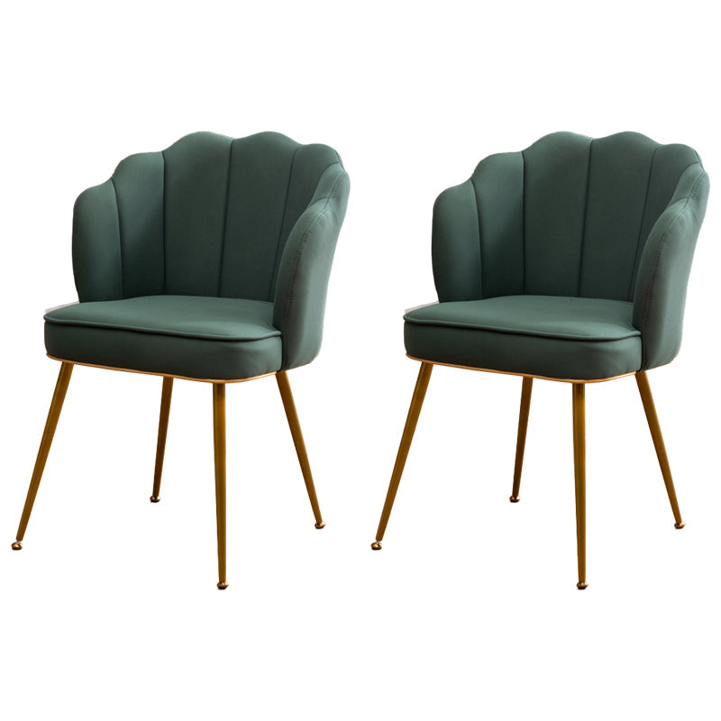 Scandinavian Style Faux Leather Dining Chairs Solid Back Armless Chairs Green 2 Piece Set Clearhalo ' kitchen&dining_furn' 'Dining Chairs' 'Dining Tables & Seating' 'dining_chair' 'furn' 'furn_dining_chair' 'Furniture' 'furniture_dining_chair' 'Kitchen & Dining Furniture' 'kitchen' 4098411