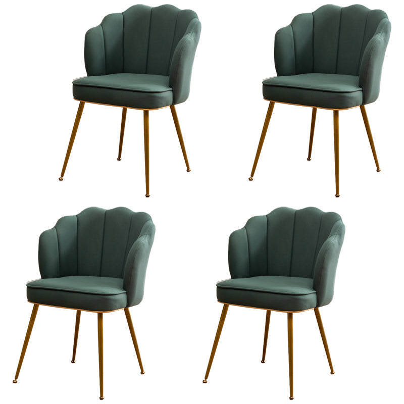 Scandinavian Style Faux Leather Dining Chairs Solid Back Armless Chairs Green 4 Piece Set Clearhalo ' kitchen&dining_furn' 'Dining Chairs' 'Dining Tables & Seating' 'dining_chair' 'furn' 'furn_dining_chair' 'Furniture' 'furniture_dining_chair' 'Kitchen & Dining Furniture' 'kitchen' 4098413