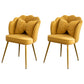 Scandinavian Style Faux Leather Dining Chairs Solid Back Armless Chairs Yellow 2 Piece Set Clearhalo ' kitchen&dining_furn' 'Dining Chairs' 'Dining Tables & Seating' 'dining_chair' 'furn' 'furn_dining_chair' 'Furniture' 'furniture_dining_chair' 'Kitchen & Dining Furniture' 'kitchen' 4098422