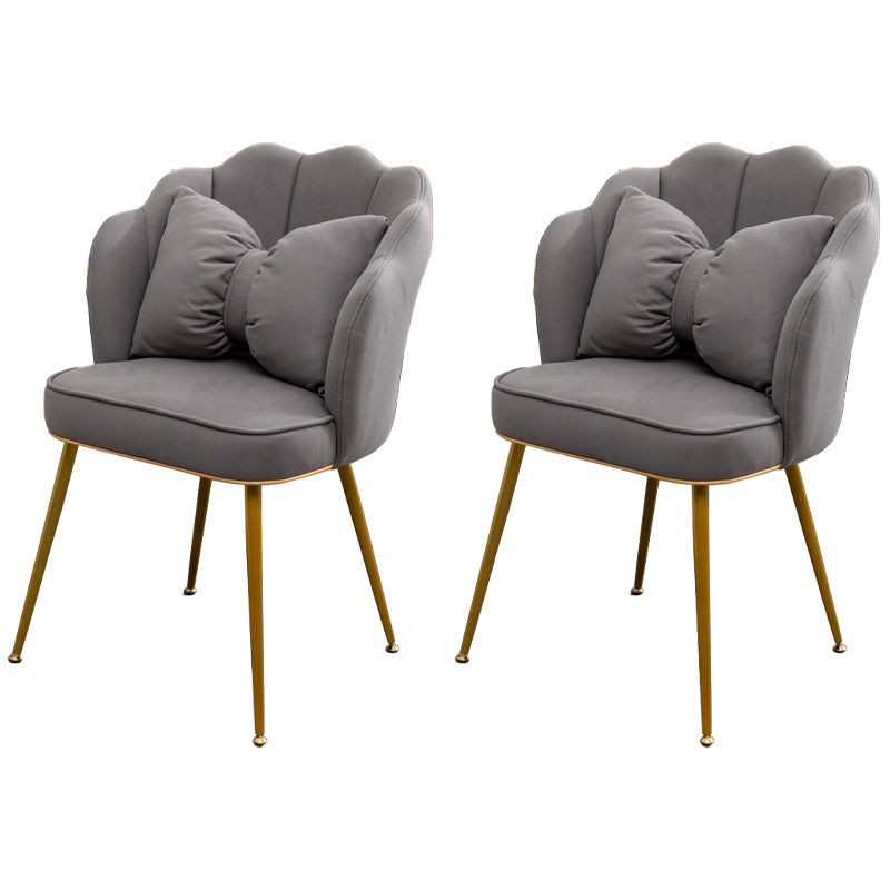 Scandinavian Style Faux Leather Dining Chairs Solid Back Armless Chairs Grey 2 Piece Set Clearhalo ' kitchen&dining_furn' 'Dining Chairs' 'Dining Tables & Seating' 'dining_chair' 'furn' 'furn_dining_chair' 'Furniture' 'furniture_dining_chair' 'Kitchen & Dining Furniture' 'kitchen' 4098425