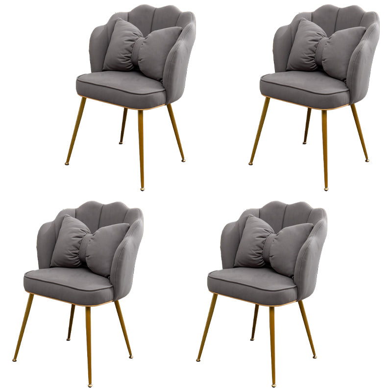 Scandinavian Style Faux Leather Dining Chairs Solid Back Armless Chairs Grey 4 Piece Set Clearhalo ' kitchen&dining_furn' 'Dining Chairs' 'Dining Tables & Seating' 'dining_chair' 'furn' 'furn_dining_chair' 'Furniture' 'furniture_dining_chair' 'Kitchen & Dining Furniture' 'kitchen' 4098426