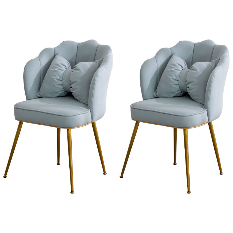 Scandinavian Style Faux Leather Dining Chairs Solid Back Armless Chairs Blue 2 Piece Set Clearhalo ' kitchen&dining_furn' 'Dining Chairs' 'Dining Tables & Seating' 'dining_chair' 'furn' 'furn_dining_chair' 'Furniture' 'furniture_dining_chair' 'Kitchen & Dining Furniture' 'kitchen' 4098428