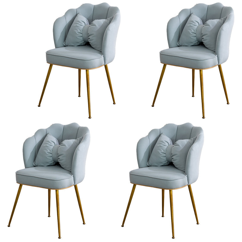 Scandinavian Style Faux Leather Dining Chairs Solid Back Armless Chairs Blue 4 Piece Set Clearhalo ' kitchen&dining_furn' 'Dining Chairs' 'Dining Tables & Seating' 'dining_chair' 'furn' 'furn_dining_chair' 'Furniture' 'furniture_dining_chair' 'Kitchen & Dining Furniture' 'kitchen' 4098429