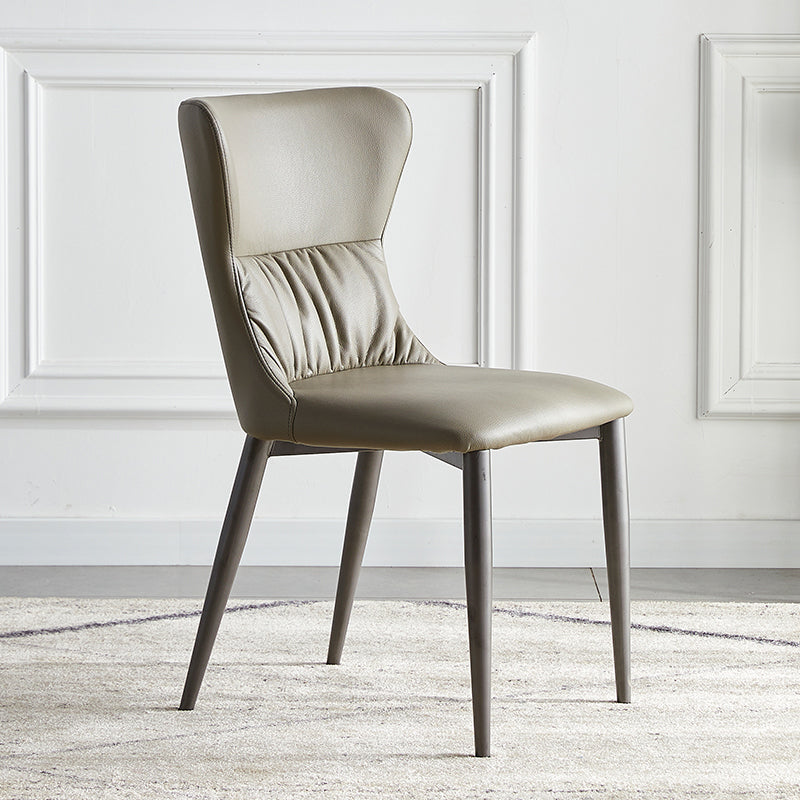 Industrial Metal Dining Room Chairs Armless Wingback Side Chair for Home Use Grey 1 Piece Clearhalo ' kitchen&dining_furn' 'Dining Chairs' 'Dining Tables & Seating' 'dining_chair' 'furn' 'furn_dining_chair' 'Furniture' 'furniture_dining_chair' 'Kitchen & Dining Furniture' 'kitchen' 4098432