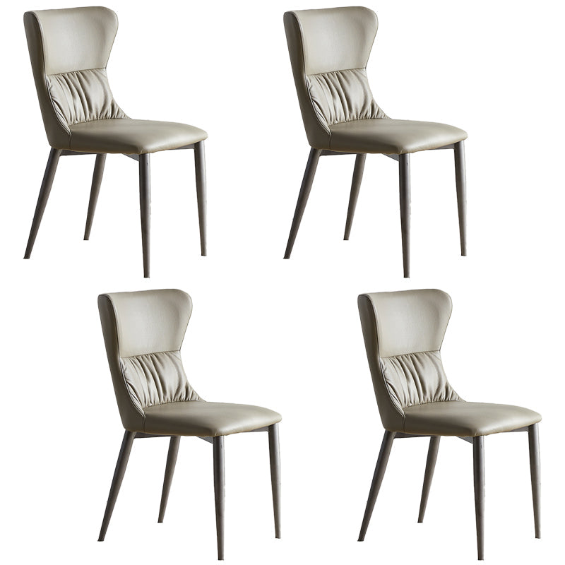 Industrial Metal Dining Room Chairs Armless Wingback Side Chair for Home Use Grey 4 Piece Set Clearhalo ' kitchen&dining_furn' 'Dining Chairs' 'Dining Tables & Seating' 'dining_chair' 'furn' 'furn_dining_chair' 'Furniture' 'furniture_dining_chair' 'Kitchen & Dining Furniture' 'kitchen' 4098435