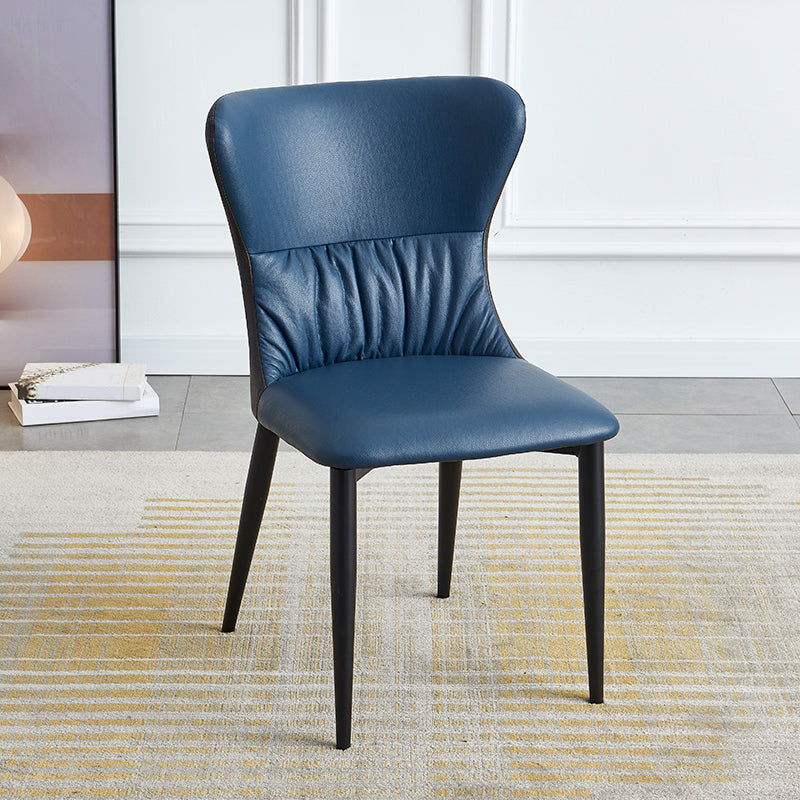 Industrial Metal Dining Room Chairs Armless Wingback Side Chair for Home Use Blue-Black 1 Piece Clearhalo ' kitchen&dining_furn' 'Dining Chairs' 'Dining Tables & Seating' 'dining_chair' 'furn' 'furn_dining_chair' 'Furniture' 'furniture_dining_chair' 'Kitchen & Dining Furniture' 'kitchen' 4098438