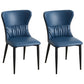 Industrial Metal Dining Room Chairs Armless Wingback Side Chair for Home Use Blue-Black 2 Piece Set Clearhalo ' kitchen&dining_furn' 'Dining Chairs' 'Dining Tables & Seating' 'dining_chair' 'furn' 'furn_dining_chair' 'Furniture' 'furniture_dining_chair' 'Kitchen & Dining Furniture' 'kitchen' 4098440