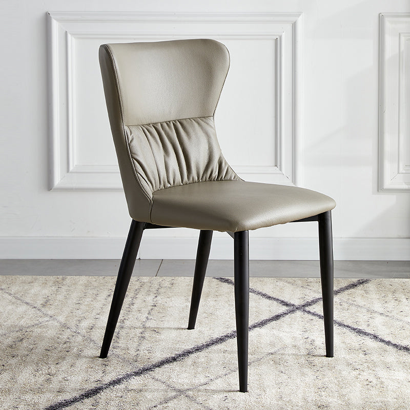 Industrial Metal Dining Room Chairs Armless Wingback Side Chair for Home Use Gray Black 1 Piece Clearhalo ' kitchen&dining_furn' 'Dining Chairs' 'Dining Tables & Seating' 'dining_chair' 'furn' 'furn_dining_chair' 'Furniture' 'furniture_dining_chair' 'Kitchen & Dining Furniture' 'kitchen' 4098443