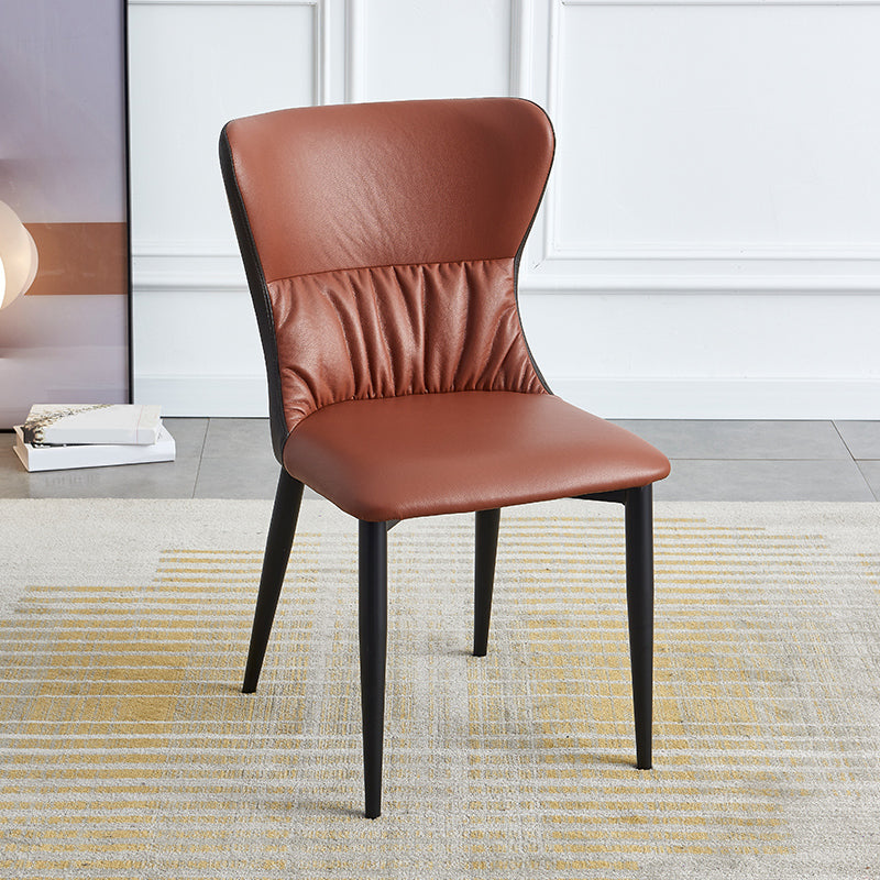 Industrial Metal Dining Room Chairs Armless Wingback Side Chair for Home Use Red-Black 1 Piece Clearhalo ' kitchen&dining_furn' 'Dining Chairs' 'Dining Tables & Seating' 'dining_chair' 'furn' 'furn_dining_chair' 'Furniture' 'furniture_dining_chair' 'Kitchen & Dining Furniture' 'kitchen' 4098449