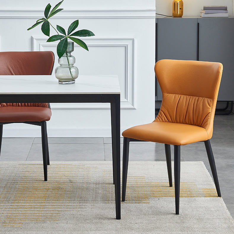 Industrial Metal Dining Room Chairs Armless Wingback Side Chair for Home Use Clearhalo ' kitchen&dining_furn' 'Dining Chairs' 'Dining Tables & Seating' 'dining_chair' 'furn' 'furn_dining_chair' 'Furniture' 'furniture_dining_chair' 'Kitchen & Dining Furniture' 'kitchen' 4098450