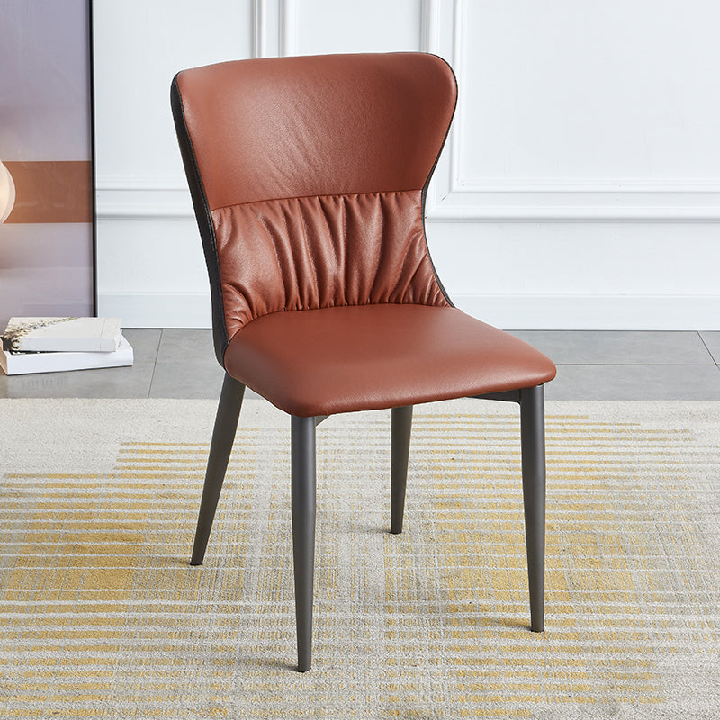 Industrial Metal Dining Room Chairs Armless Wingback Side Chair for Home Use Red-Gray 1 Piece Clearhalo ' kitchen&dining_furn' 'Dining Chairs' 'Dining Tables & Seating' 'dining_chair' 'furn' 'furn_dining_chair' 'Furniture' 'furniture_dining_chair' 'Kitchen & Dining Furniture' 'kitchen' 4098456