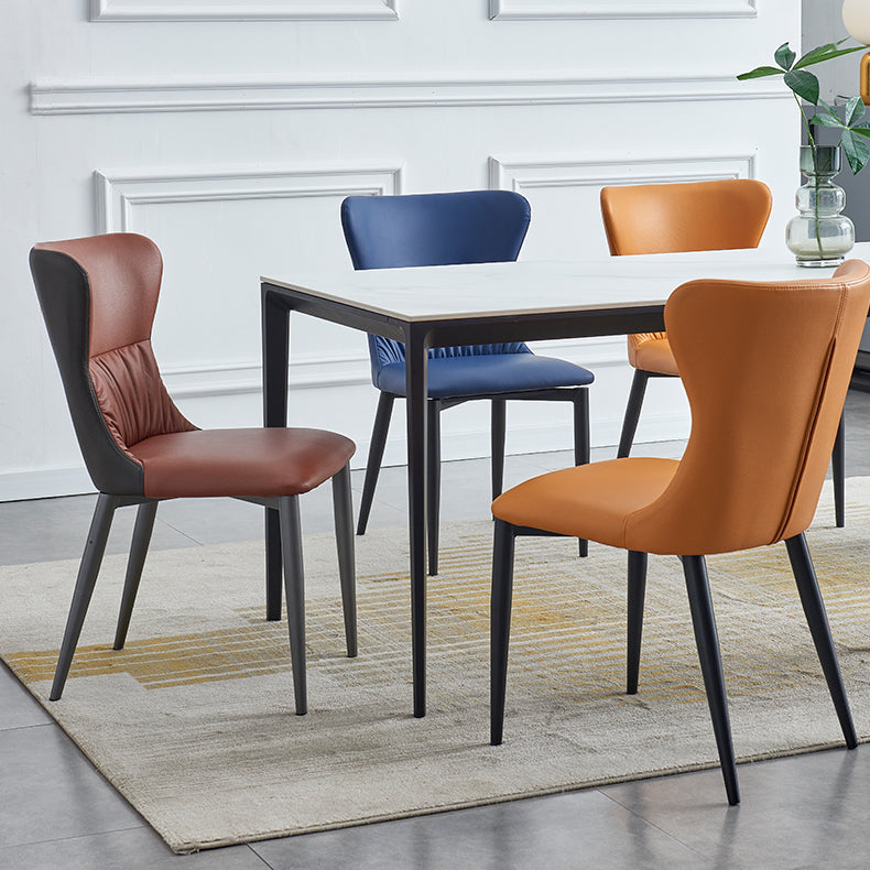 Industrial Metal Dining Room Chairs Armless Wingback Side Chair for Home Use Clearhalo ' kitchen&dining_furn' 'Dining Chairs' 'Dining Tables & Seating' 'dining_chair' 'furn' 'furn_dining_chair' 'Furniture' 'furniture_dining_chair' 'Kitchen & Dining Furniture' 'kitchen' 4098457