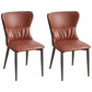 Industrial Metal Dining Room Chairs Armless Wingback Side Chair for Home Use Red-Gray 2 Piece Set Clearhalo ' kitchen&dining_furn' 'Dining Chairs' 'Dining Tables & Seating' 'dining_chair' 'furn' 'furn_dining_chair' 'Furniture' 'furniture_dining_chair' 'Kitchen & Dining Furniture' 'kitchen' 4098458