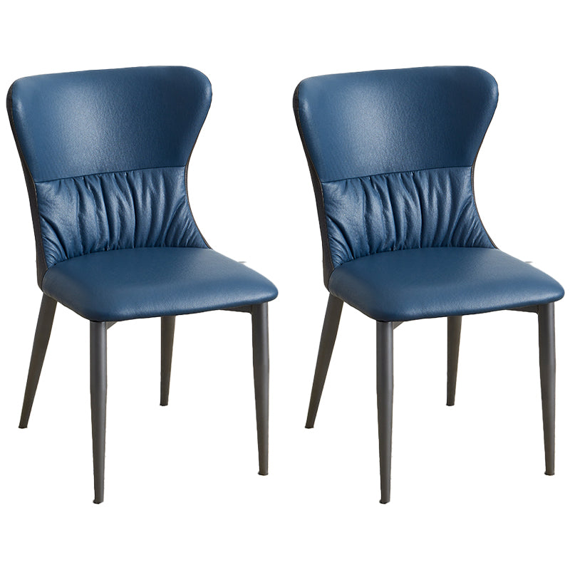 Industrial Metal Dining Room Chairs Armless Wingback Side Chair for Home Use Blue-Gray 2 Piece Set Clearhalo ' kitchen&dining_furn' 'Dining Chairs' 'Dining Tables & Seating' 'dining_chair' 'furn' 'furn_dining_chair' 'Furniture' 'furniture_dining_chair' 'Kitchen & Dining Furniture' 'kitchen' 4098461