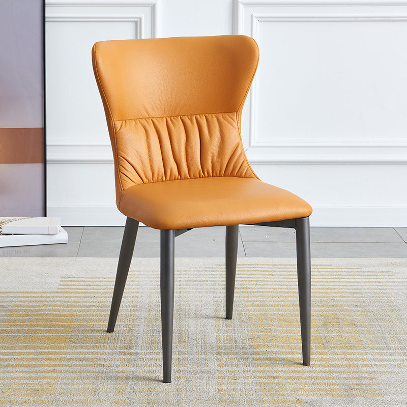 Industrial Metal Dining Room Chairs Armless Wingback Side Chair for Home Use Orange-Gray 1 Piece Clearhalo ' kitchen&dining_furn' 'Dining Chairs' 'Dining Tables & Seating' 'dining_chair' 'furn' 'furn_dining_chair' 'Furniture' 'furniture_dining_chair' 'Kitchen & Dining Furniture' 'kitchen' 4098463