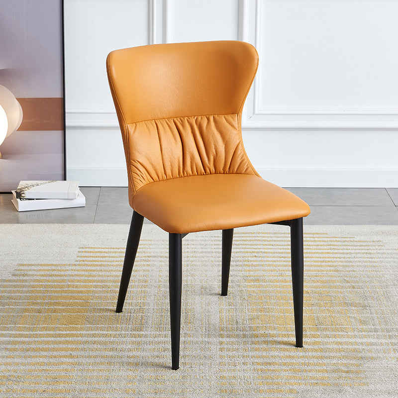 Industrial Metal Dining Room Chairs Armless Wingback Side Chair for Home Use Orange Black 1 Piece Clearhalo ' kitchen&dining_furn' 'Dining Chairs' 'Dining Tables & Seating' 'dining_chair' 'furn' 'furn_dining_chair' 'Furniture' 'furniture_dining_chair' 'Kitchen & Dining Furniture' 'kitchen' 4098466