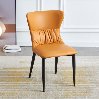 Industrial Metal Dining Room Chairs Armless Wingback Side Chair for Home Use Orange Black 1 Piece Clearhalo ' kitchen&dining_furn' 'Dining Chairs' 'Dining Tables & Seating' 'dining_chair' 'furn' 'furn_dining_chair' 'Furniture' 'furniture_dining_chair' 'Kitchen & Dining Furniture' 'kitchen' 4098466