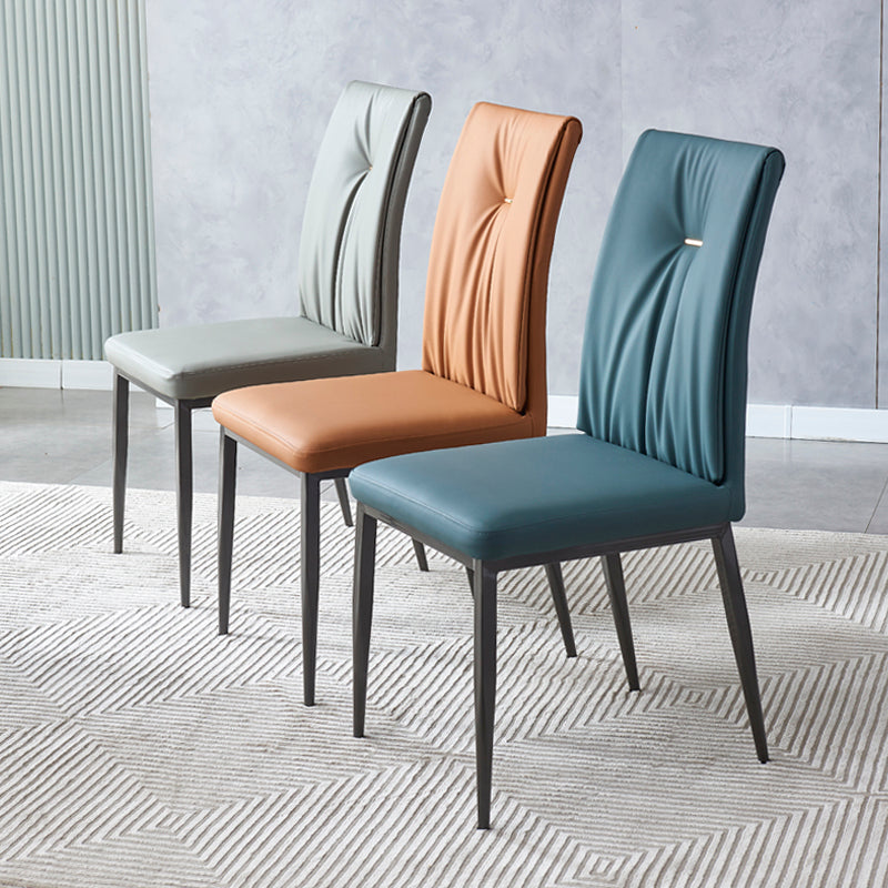 Industrial Metal Dining Room Chairs Leather Armless Dining Chairs for Home Use Clearhalo ' kitchen&dining_furn' 'Dining Chairs' 'Dining Tables & Seating' 'dining_chair' 'furn' 'furn_dining_chair' 'Furniture' 'furniture_dining_chair' 'Kitchen & Dining Furniture' 'kitchen' 4098470