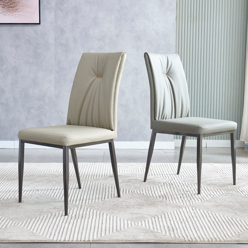 Industrial Metal Dining Room Chairs Leather Armless Dining Chairs for Home Use Clearhalo ' kitchen&dining_furn' 'Dining Chairs' 'Dining Tables & Seating' 'dining_chair' 'furn' 'furn_dining_chair' 'Furniture' 'furniture_dining_chair' 'Kitchen & Dining Furniture' 'kitchen' 4098473