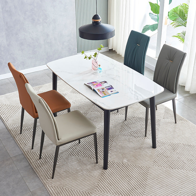 Industrial Metal Dining Room Chairs Leather Armless Dining Chairs for Home Use Clearhalo ' kitchen&dining_furn' 'Dining Chairs' 'Dining Tables & Seating' 'dining_chair' 'furn' 'furn_dining_chair' 'Furniture' 'furniture_dining_chair' 'Kitchen & Dining Furniture' 'kitchen' 4098475