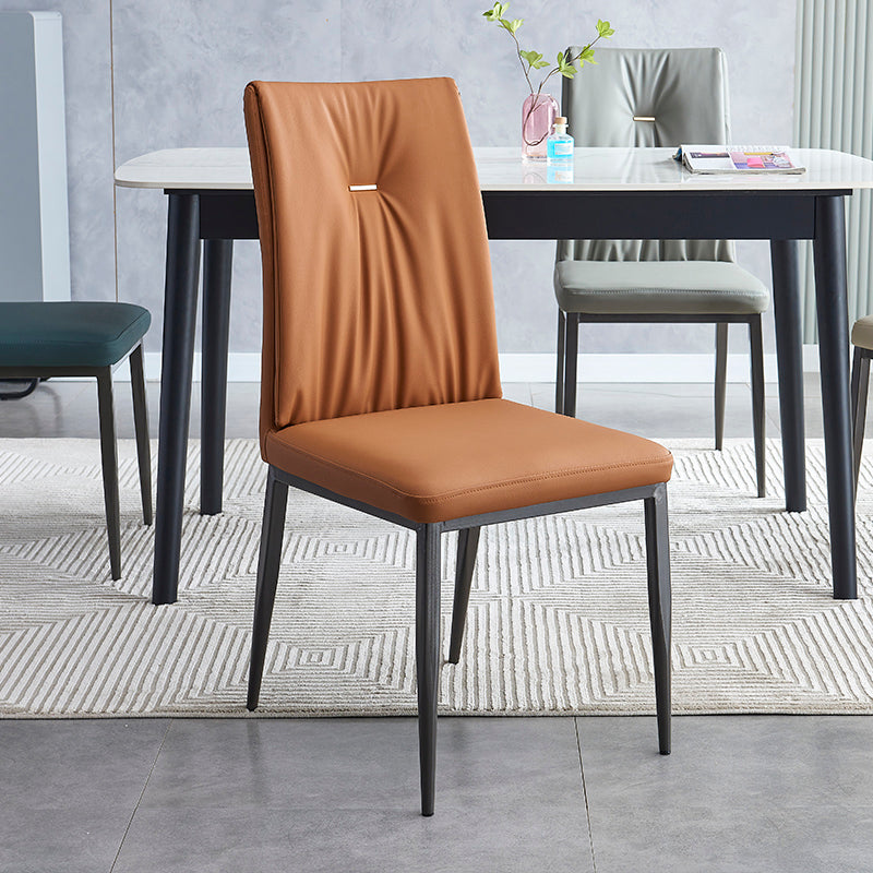 Industrial Metal Dining Room Chairs Leather Armless Dining Chairs for Home Use Clearhalo ' kitchen&dining_furn' 'Dining Chairs' 'Dining Tables & Seating' 'dining_chair' 'furn' 'furn_dining_chair' 'Furniture' 'furniture_dining_chair' 'Kitchen & Dining Furniture' 'kitchen' 4098477