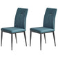 Industrial Metal Dining Room Chairs Leather Armless Dining Chairs for Home Use Lake Blue 2 Piece Set Clearhalo ' kitchen&dining_furn' 'Dining Chairs' 'Dining Tables & Seating' 'dining_chair' 'furn' 'furn_dining_chair' 'Furniture' 'furniture_dining_chair' 'Kitchen & Dining Furniture' 'kitchen' 4098491