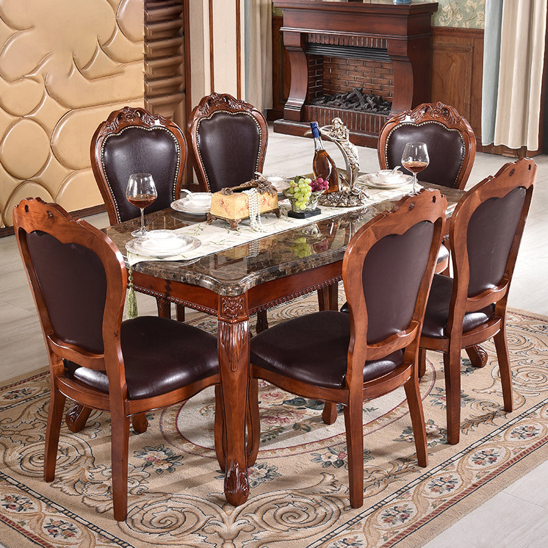 Victorian Leather Armless Dining Chairs Upholstered Side Chairs (Set of 2) Clearhalo ' kitchen&dining_furn' 'Dining Chairs' 'Dining Tables & Seating' 'dining_chair' 'furn' 'furn_dining_chair' 'Furniture' 'furniture_dining_chair' 'Kitchen & Dining Furniture' 'kitchen' 4098495