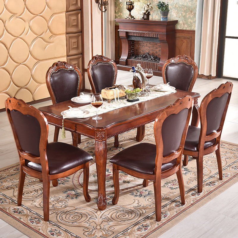 Victorian Leather Armless Dining Chairs Upholstered Side Chairs (Set of 2) Clearhalo ' kitchen&dining_furn' 'Dining Chairs' 'Dining Tables & Seating' 'dining_chair' 'furn' 'furn_dining_chair' 'Furniture' 'furniture_dining_chair' 'Kitchen & Dining Furniture' 'kitchen' 4098498