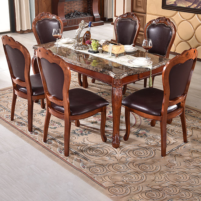 Victorian Leather Armless Dining Chairs Upholstered Side Chairs (Set of 2) Clearhalo ' kitchen&dining_furn' 'Dining Chairs' 'Dining Tables & Seating' 'dining_chair' 'furn' 'furn_dining_chair' 'Furniture' 'furniture_dining_chair' 'Kitchen & Dining Furniture' 'kitchen' 4098502