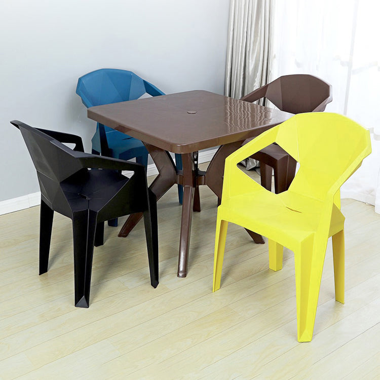 Modern Outdoor Dining Arm Chairs Plastic Side Back Patio Dining Armchairs Clearhalo ' kitchen&dining_furn' 'Dining Chairs' 'Dining Tables & Seating' 'dining_chair' 'furn' 'furn_dining_chair' 'Furniture' 'furniture_dining_chair' 'Kitchen & Dining Furniture' 'kitchen' 4098509