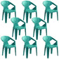Modern Outdoor Dining Arm Chairs Plastic Side Back Patio Dining Armchairs Green 8 Piece Set Clearhalo ' kitchen&dining_furn' 'Dining Chairs' 'Dining Tables & Seating' 'dining_chair' 'furn' 'furn_dining_chair' 'Furniture' 'furniture_dining_chair' 'Kitchen & Dining Furniture' 'kitchen' 4098516