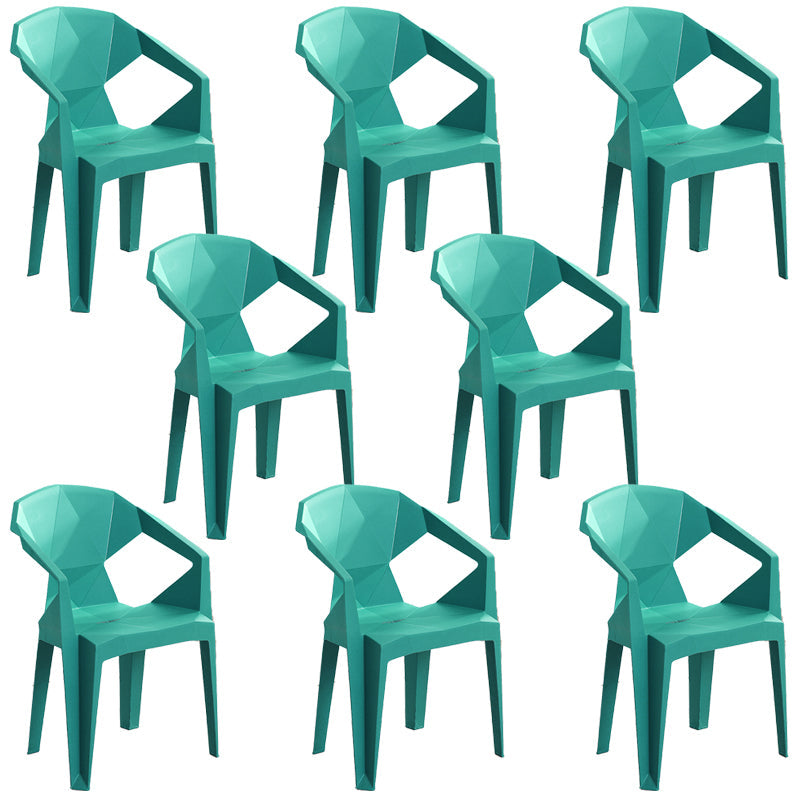 Modern Outdoor Dining Arm Chairs Plastic Side Back Patio Dining Armchairs Green 8 Piece Set Clearhalo ' kitchen&dining_furn' 'Dining Chairs' 'Dining Tables & Seating' 'dining_chair' 'furn' 'furn_dining_chair' 'Furniture' 'furniture_dining_chair' 'Kitchen & Dining Furniture' 'kitchen' 4098516