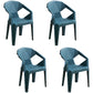 Modern Outdoor Dining Arm Chairs Plastic Side Back Patio Dining Armchairs Peacock Blue 4 Piece Set Clearhalo ' kitchen&dining_furn' 'Dining Chairs' 'Dining Tables & Seating' 'dining_chair' 'furn' 'furn_dining_chair' 'Furniture' 'furniture_dining_chair' 'Kitchen & Dining Furniture' 'kitchen' 4098517