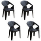 Modern Outdoor Dining Arm Chairs Plastic Side Back Patio Dining Armchairs Black 4 Piece Set Clearhalo ' kitchen&dining_furn' 'Dining Chairs' 'Dining Tables & Seating' 'dining_chair' 'furn' 'furn_dining_chair' 'Furniture' 'furniture_dining_chair' 'Kitchen & Dining Furniture' 'kitchen' 4098521