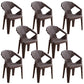 Modern Outdoor Dining Arm Chairs Plastic Side Back Patio Dining Armchairs Coffee 8 Piece Set Clearhalo ' kitchen&dining_furn' 'Dining Chairs' 'Dining Tables & Seating' 'dining_chair' 'furn' 'furn_dining_chair' 'Furniture' 'furniture_dining_chair' 'Kitchen & Dining Furniture' 'kitchen' 4098527
