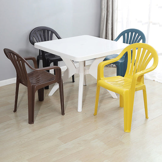Plastic Stackable Dining Arm Chairs Modern Home Windsor Dining Armchairs Clearhalo ' kitchen&dining_furn' 'Dining Chairs' 'Dining Tables & Seating' 'dining_chair' 'furn' 'furn_dining_chair' 'Furniture' 'furniture_dining_chair' 'Kitchen & Dining Furniture' 'kitchen' 4098534