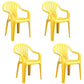 Plastic Stackable Dining Arm Chairs Modern Home Windsor Dining Armchairs Lemon Yellow 4 Piece Set Clearhalo ' kitchen&dining_furn' 'Dining Chairs' 'Dining Tables & Seating' 'dining_chair' 'furn' 'furn_dining_chair' 'Furniture' 'furniture_dining_chair' 'Kitchen & Dining Furniture' 'kitchen' 4098535