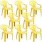 Plastic Stackable Dining Arm Chairs Modern Home Windsor Dining Armchairs Lemon Yellow 8 Piece Set Clearhalo ' kitchen&dining_furn' 'Dining Chairs' 'Dining Tables & Seating' 'dining_chair' 'furn' 'furn_dining_chair' 'Furniture' 'furniture_dining_chair' 'Kitchen & Dining Furniture' 'kitchen' 4098536