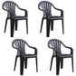 Plastic Stackable Dining Arm Chairs Modern Home Windsor Dining Armchairs Black 4 Piece Set Clearhalo ' kitchen&dining_furn' 'Dining Chairs' 'Dining Tables & Seating' 'dining_chair' 'furn' 'furn_dining_chair' 'Furniture' 'furniture_dining_chair' 'Kitchen & Dining Furniture' 'kitchen' 4098538