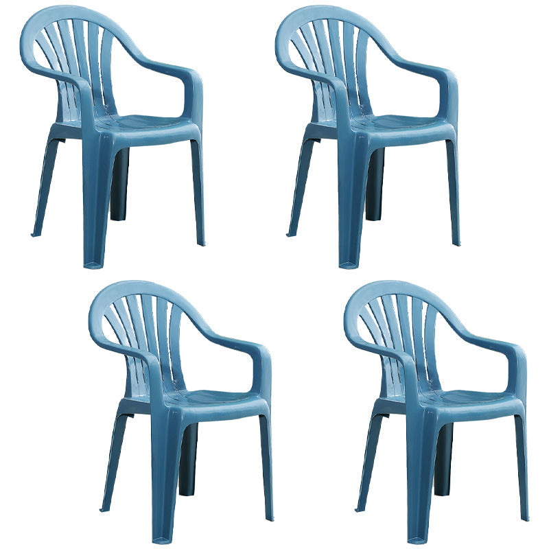 Plastic Stackable Dining Arm Chairs Modern Home Windsor Dining Armchairs Peacock Blue 4 Piece Set Clearhalo ' kitchen&dining_furn' 'Dining Chairs' 'Dining Tables & Seating' 'dining_chair' 'furn' 'furn_dining_chair' 'Furniture' 'furniture_dining_chair' 'Kitchen & Dining Furniture' 'kitchen' 4098543