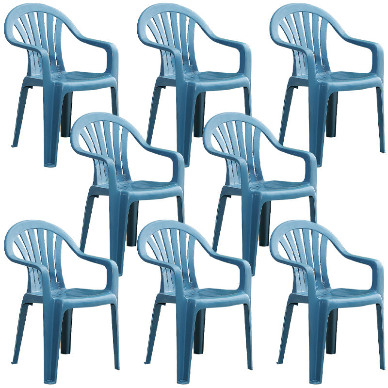 Plastic Stackable Dining Arm Chairs Modern Home Windsor Dining Armchairs Peacock Blue 8 Piece Set Clearhalo ' kitchen&dining_furn' 'Dining Chairs' 'Dining Tables & Seating' 'dining_chair' 'furn' 'furn_dining_chair' 'Furniture' 'furniture_dining_chair' 'Kitchen & Dining Furniture' 'kitchen' 4098544
