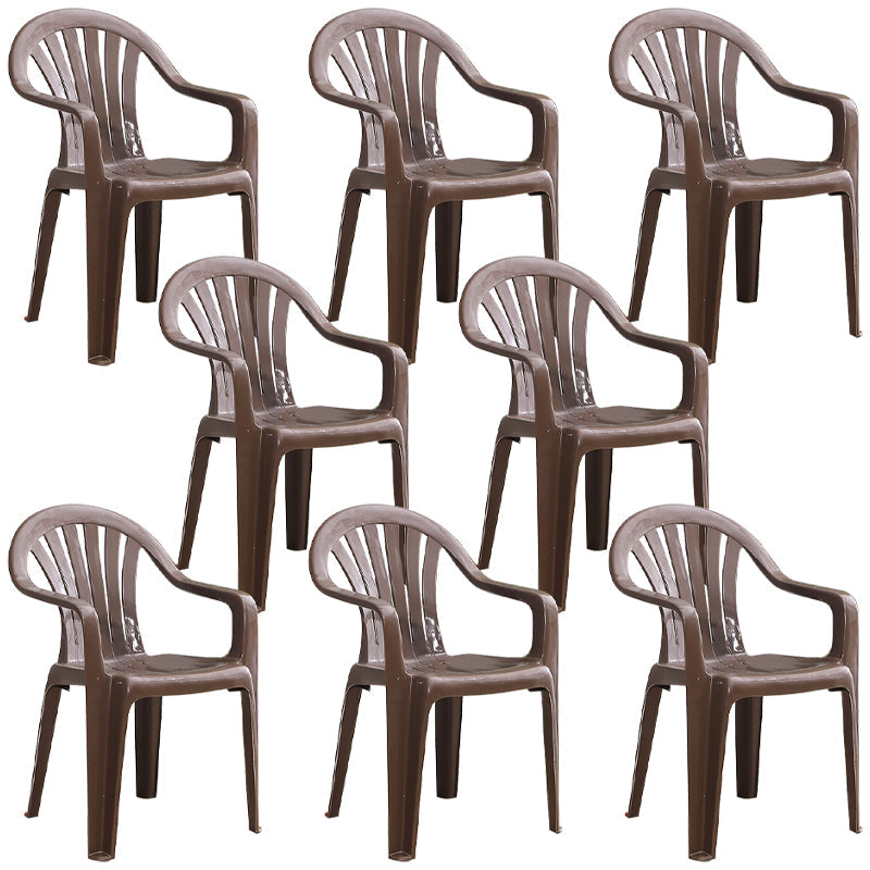 Plastic Stackable Dining Arm Chairs Modern Home Windsor Dining Armchairs Coffee 8 Piece Set Clearhalo ' kitchen&dining_furn' 'Dining Chairs' 'Dining Tables & Seating' 'dining_chair' 'furn' 'furn_dining_chair' 'Furniture' 'furniture_dining_chair' 'Kitchen & Dining Furniture' 'kitchen' 4098549